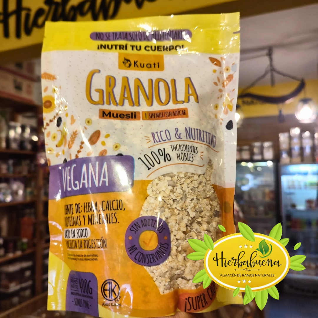 GRANOLA MUESLI S//AZUCAR 400 GR. KUATI