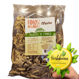 FIDEOS INTEGRALES TAGLIATELLE ESPINACA 400 GR. MURKE