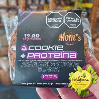 COOKIE PROTEINA ARANDANO Y CHOC. BLANCO 60 GR. MOMS