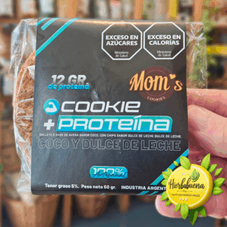COOKIE PROTEINA COCO Y D. DE LECHE 60 GR. MOMS