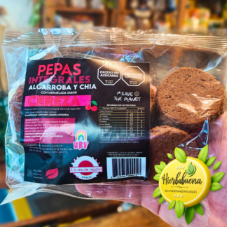 PEPAS INT. ALGARROBA Y CHIA CON CEREZA 180 GR. UN RINCON VEGANO