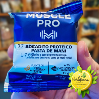 BOCADITO PROTEICO PASTA DE MANI 55 GR. MUSCLE PRO