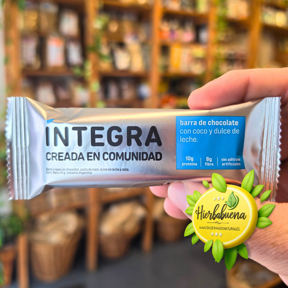 BARRA DE CHOC. C//COCO Y D. DE LECHE PROTEICA 41 GR. INTEGRA