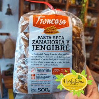 PASTA CASARECCE ZANAHORIA Y JENG. 500 GR. TRONCOSO