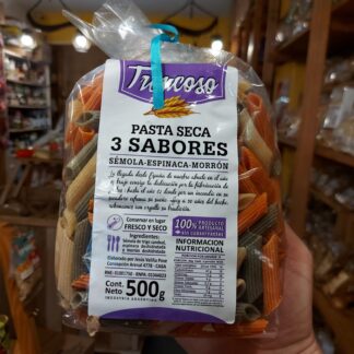 PASTA PENNE RIGATI 3 SABORES 500 GR. TRONCOSO