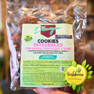 COOKIES INT. AVENA, CHOC Y MANI S//AZUCAR 150 GR. DIAVEGAN