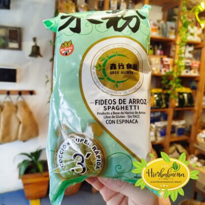 FIDEOS DE ARROZ SPAGHETTIS ESPINACA 200 GR. OROX