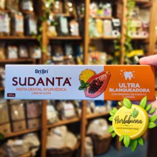 PASTA DENTAL ULTRA BLANQUEADORA PAPAYA Y ANANA 100 GR. SUDANTA